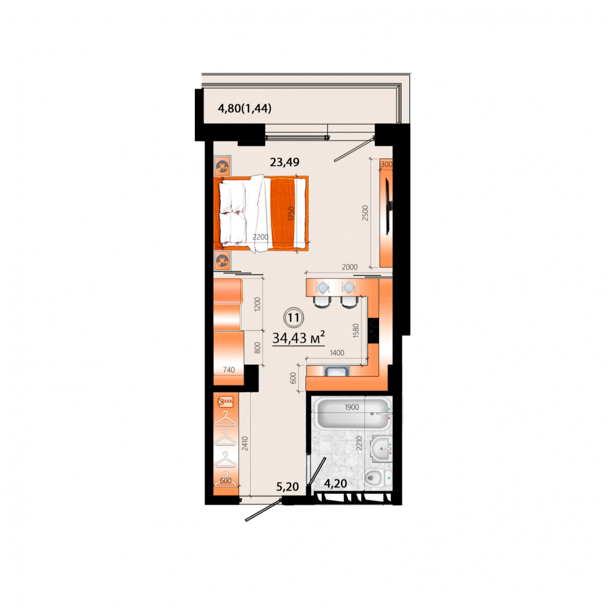 Планировка Студия