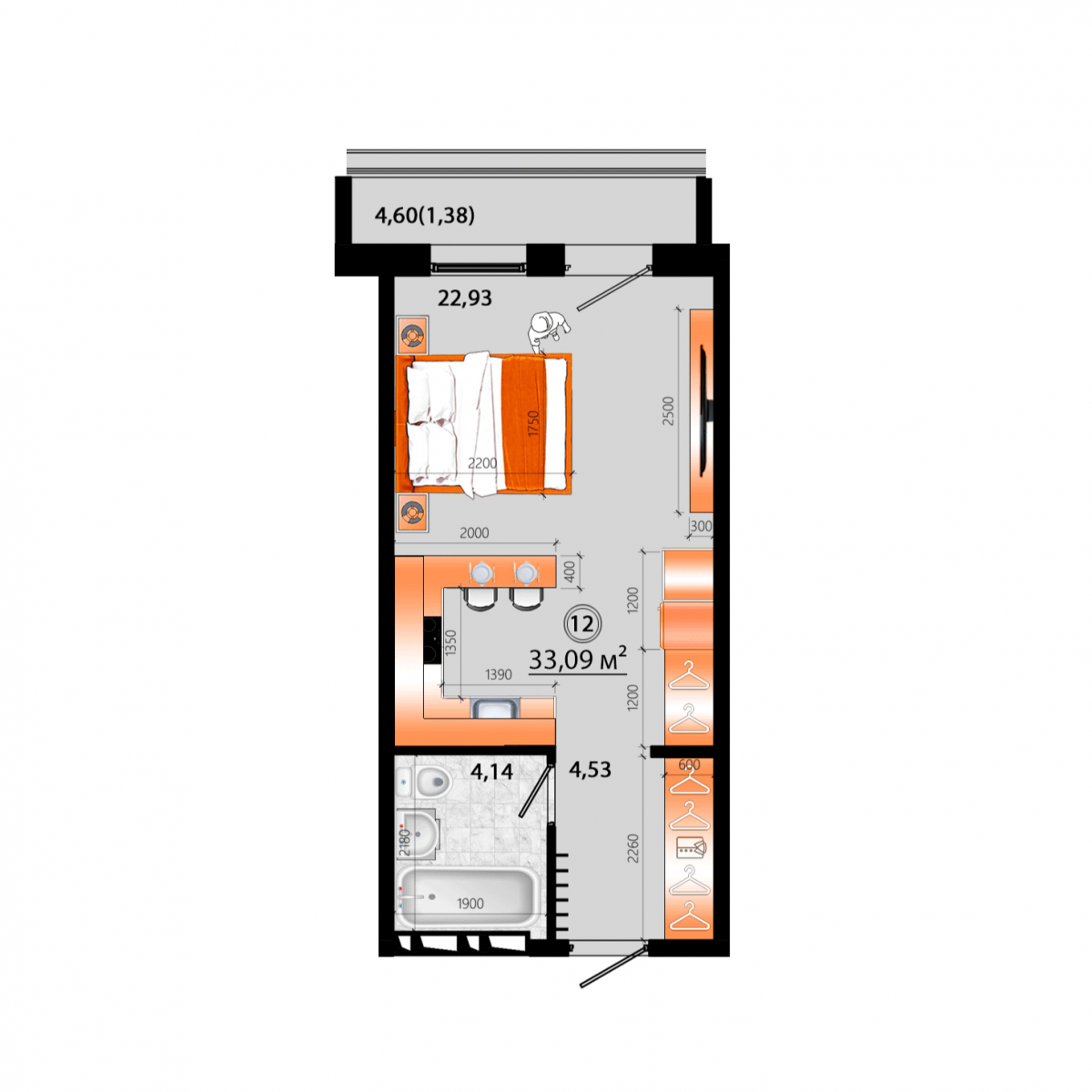 Планировка Студия