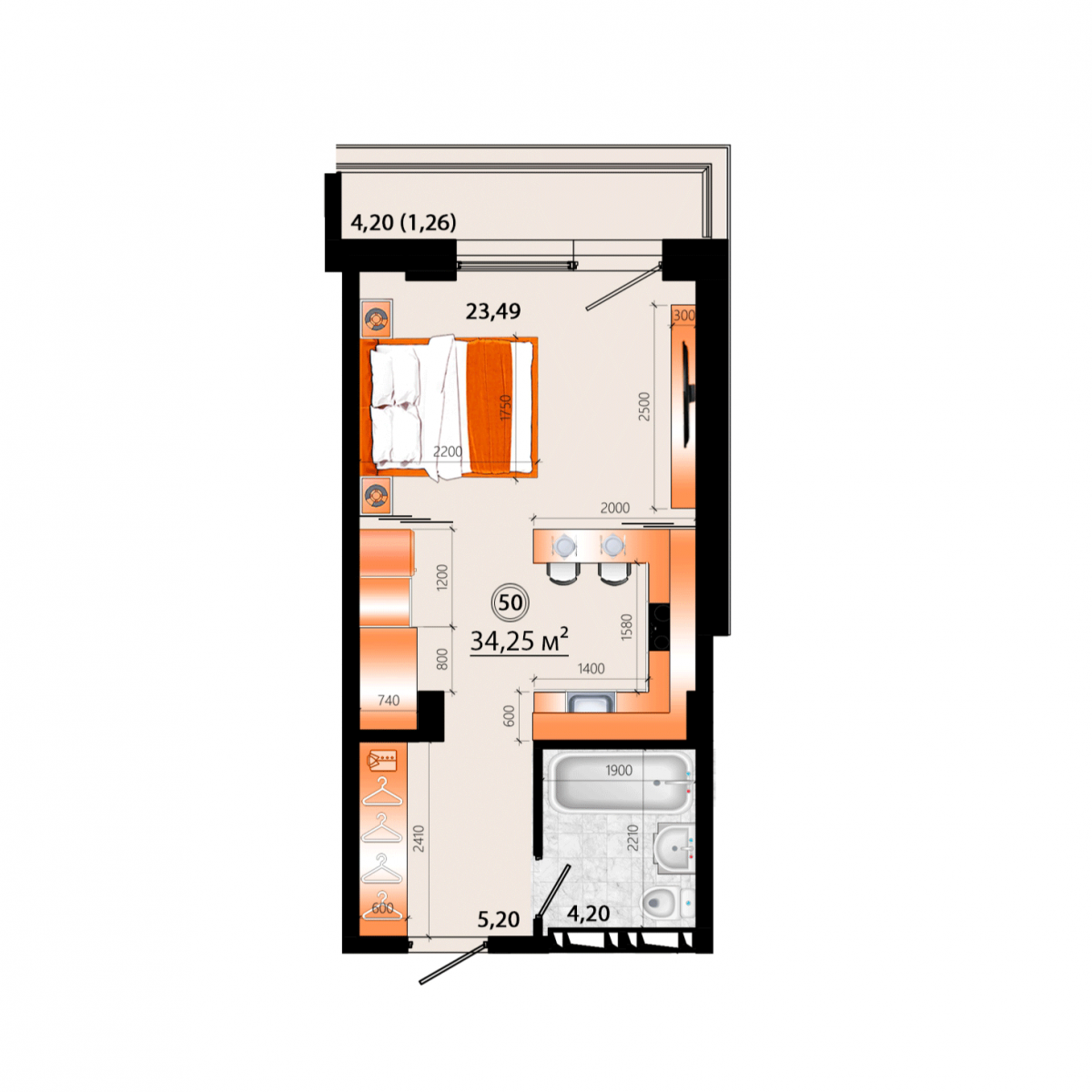 Планировка Студия