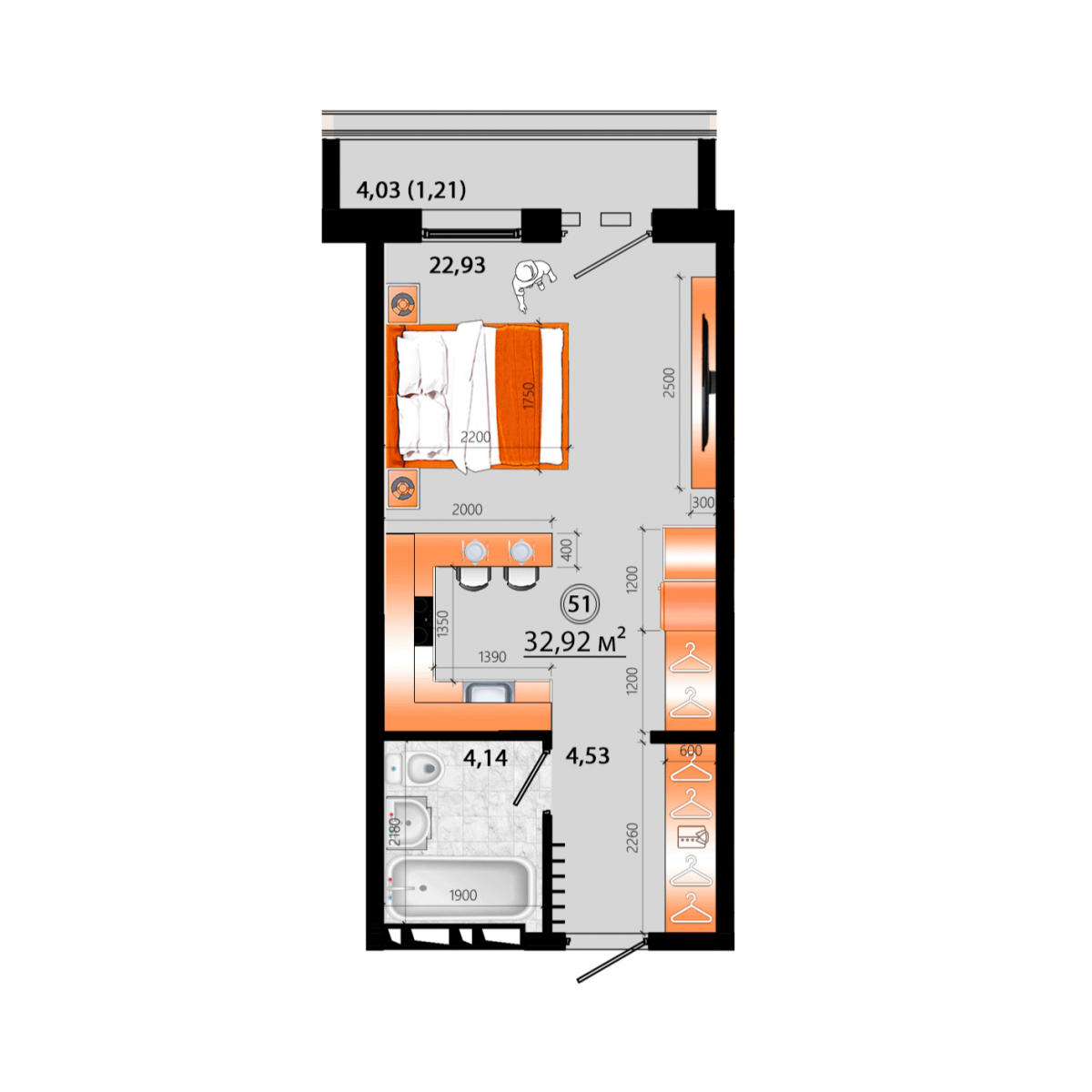 Планировка Студия